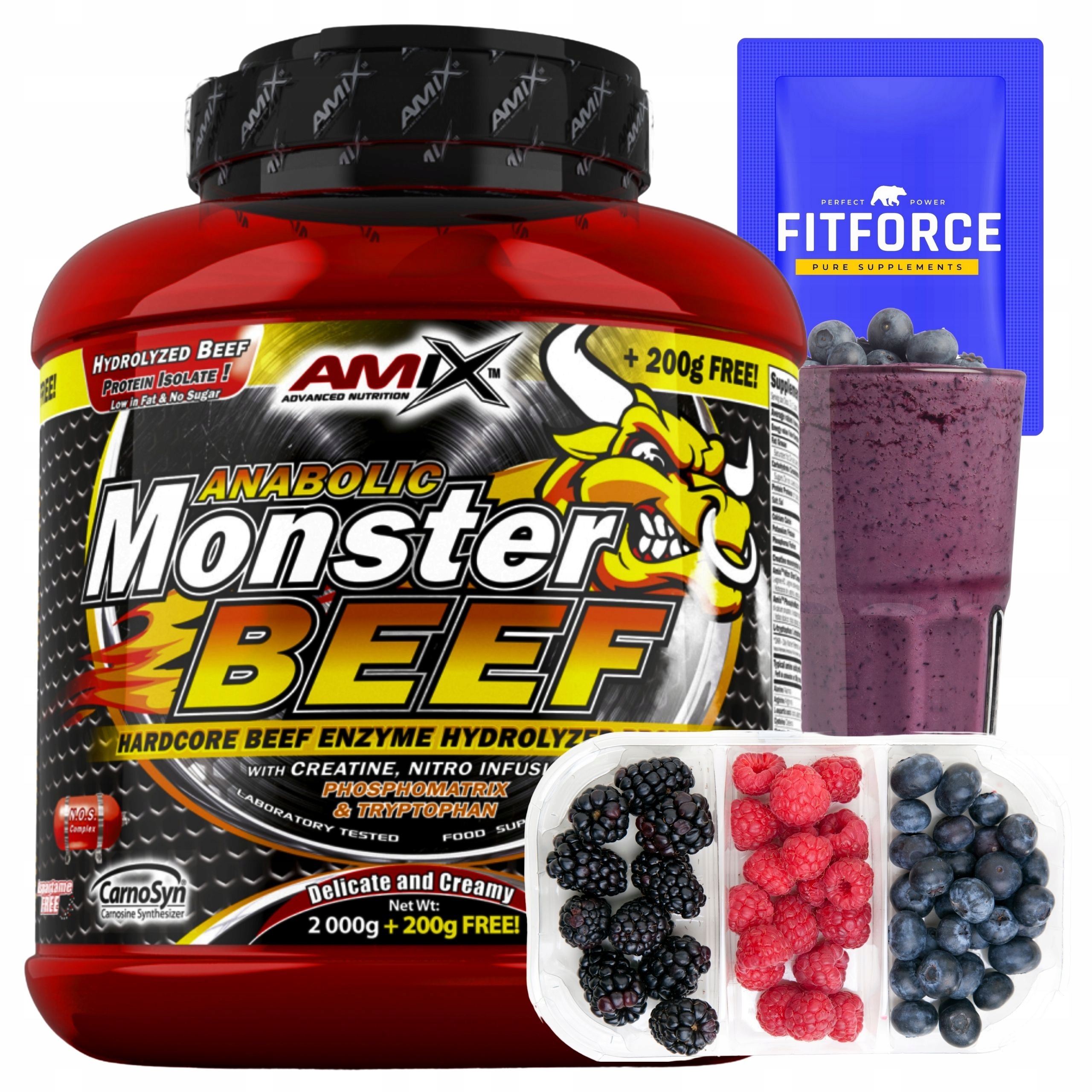 Amix Anabolic Monster Beef Protein Hovězí protein Wph 2.2 kg lesní ovoce