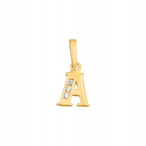 Přívěsek A zlatý 585 písmenko žluté zlato Iniciál s bílými zirkony 14kt
