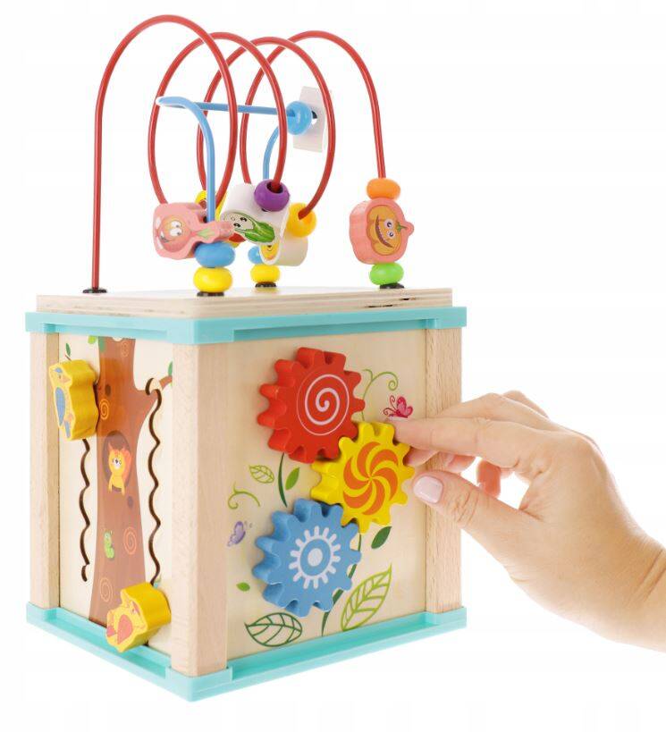 DREWNIANA KOSTKA EDUKACYJNA DLA DZIECI MONTESSORI Wiek dziecka 3 lata +