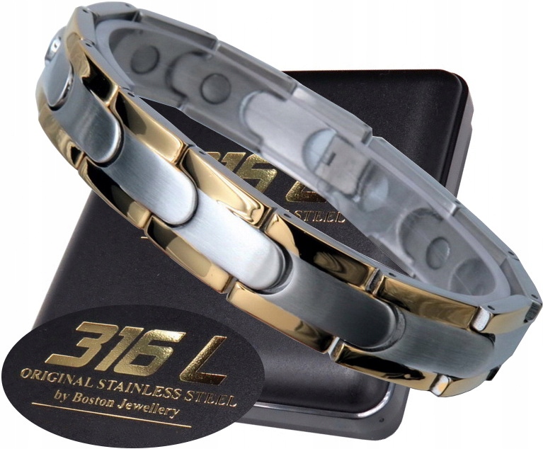 

Bransoleta Magnetyczna Męska Stal 316L Duża Moc