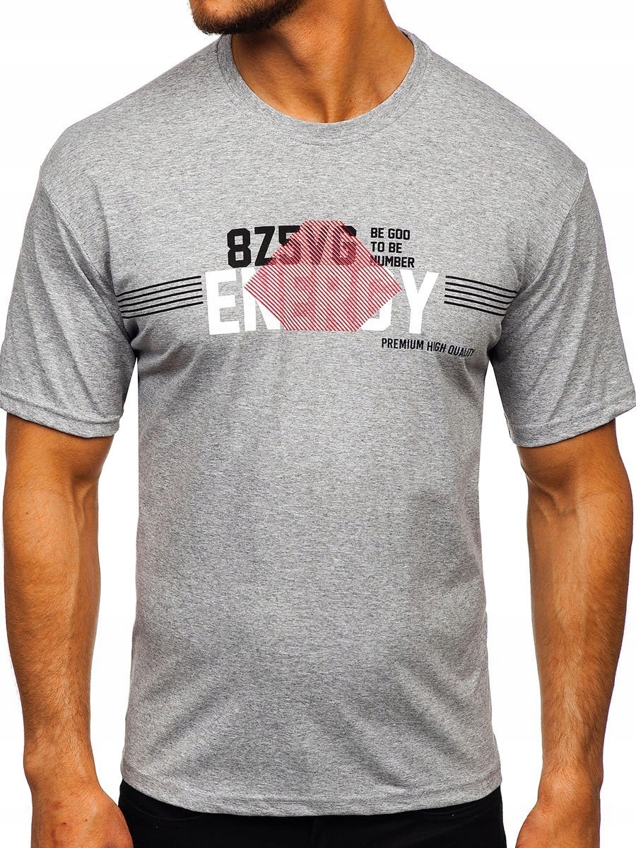 

T-shirt Koszulka Męska Szara 14333 Denley_m