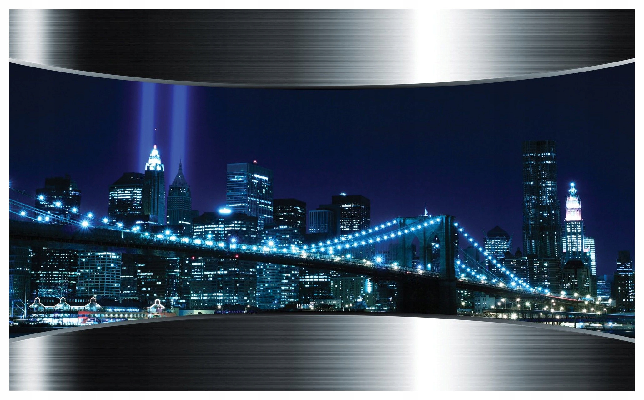 Fototapeta Brooklynský most v noci s panoramatickým výhledem na New York 350x250 lepidlo
