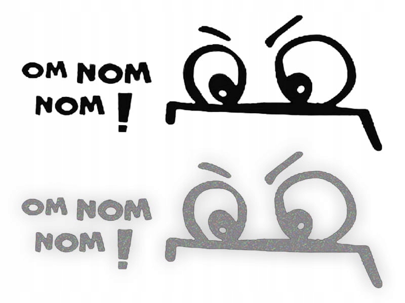 OM NOM NOM - Naklejka na samochód na auto - ODBLAS
