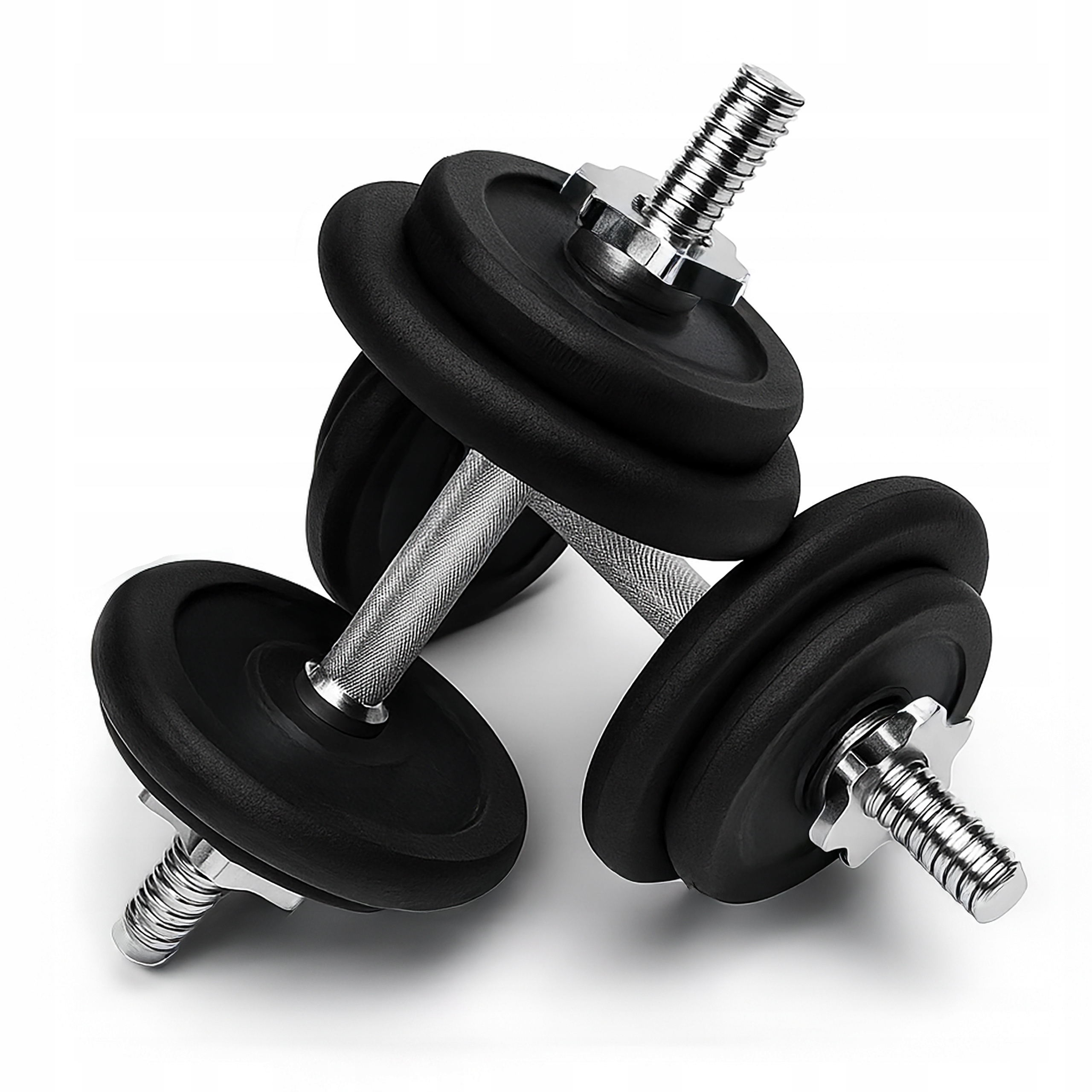 Hantle Żeliwne 2x10 kg gryfy 40 cm fi 28 mm! Regulowane Talerze zestaw 20kg