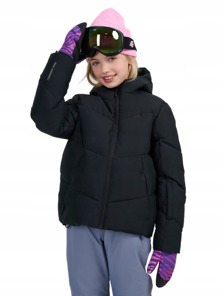 Dziewczęca kurtka puchowa 4F narciarska TJAF0819 20S 140 cm