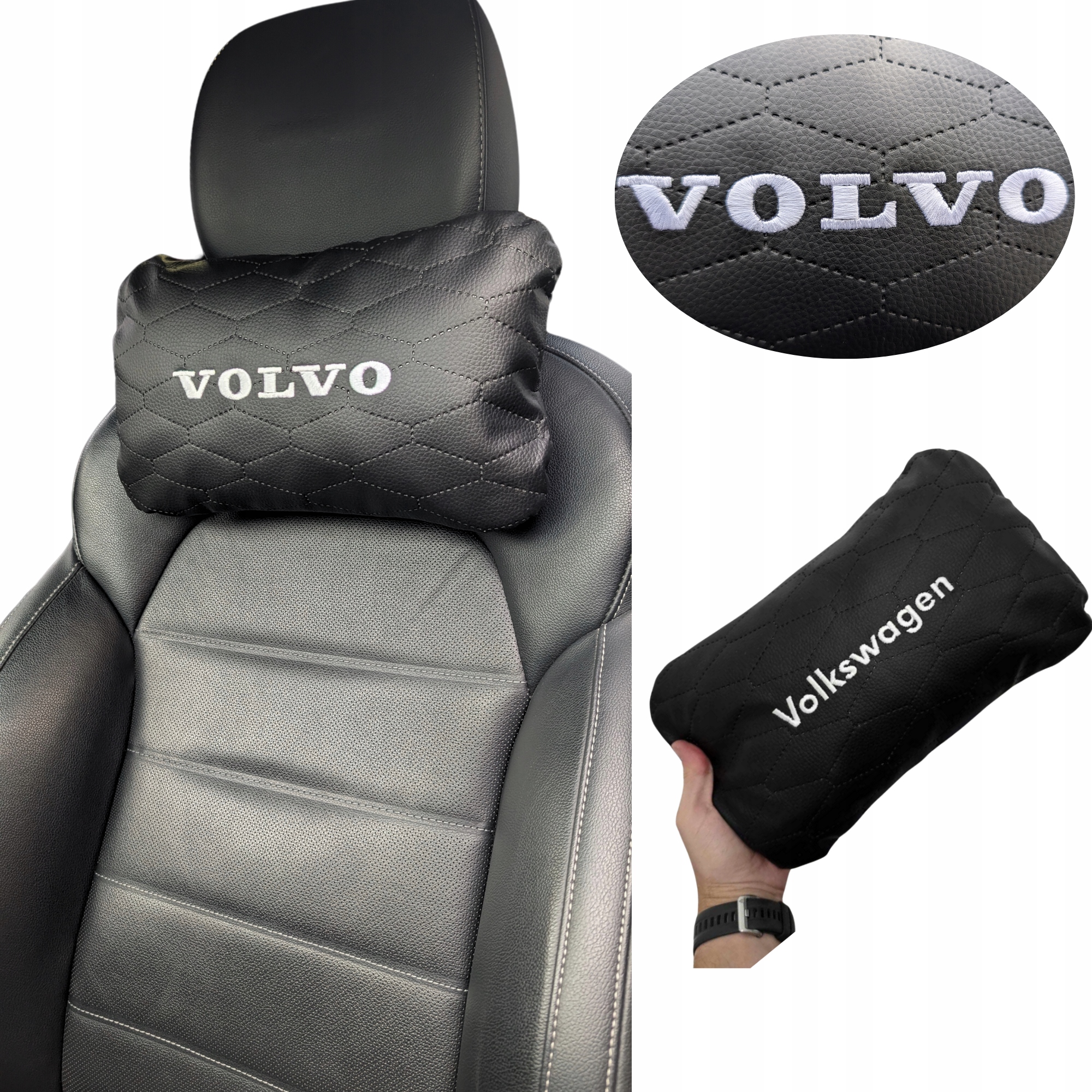 Polštář Premium Opěrka Hlavy Pro Volkswagen Bus Logo Pod Krk Bederní Záda