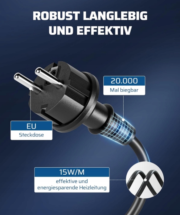 Kabel grzewczy, 2 m, 30 W Rodzaj inny