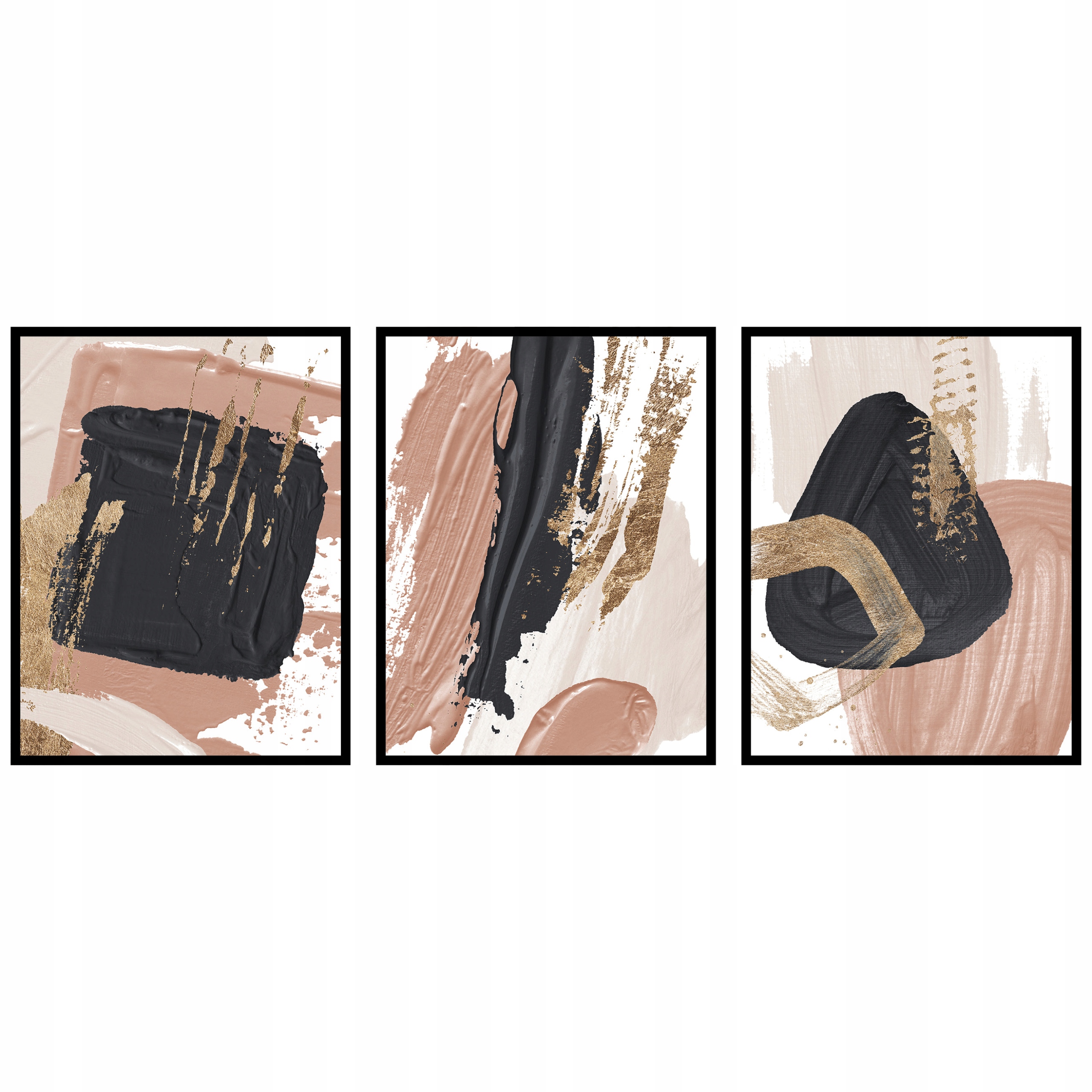 Triptych plakáty komplet abstrakce barvy vzory 3ks 40x50cm