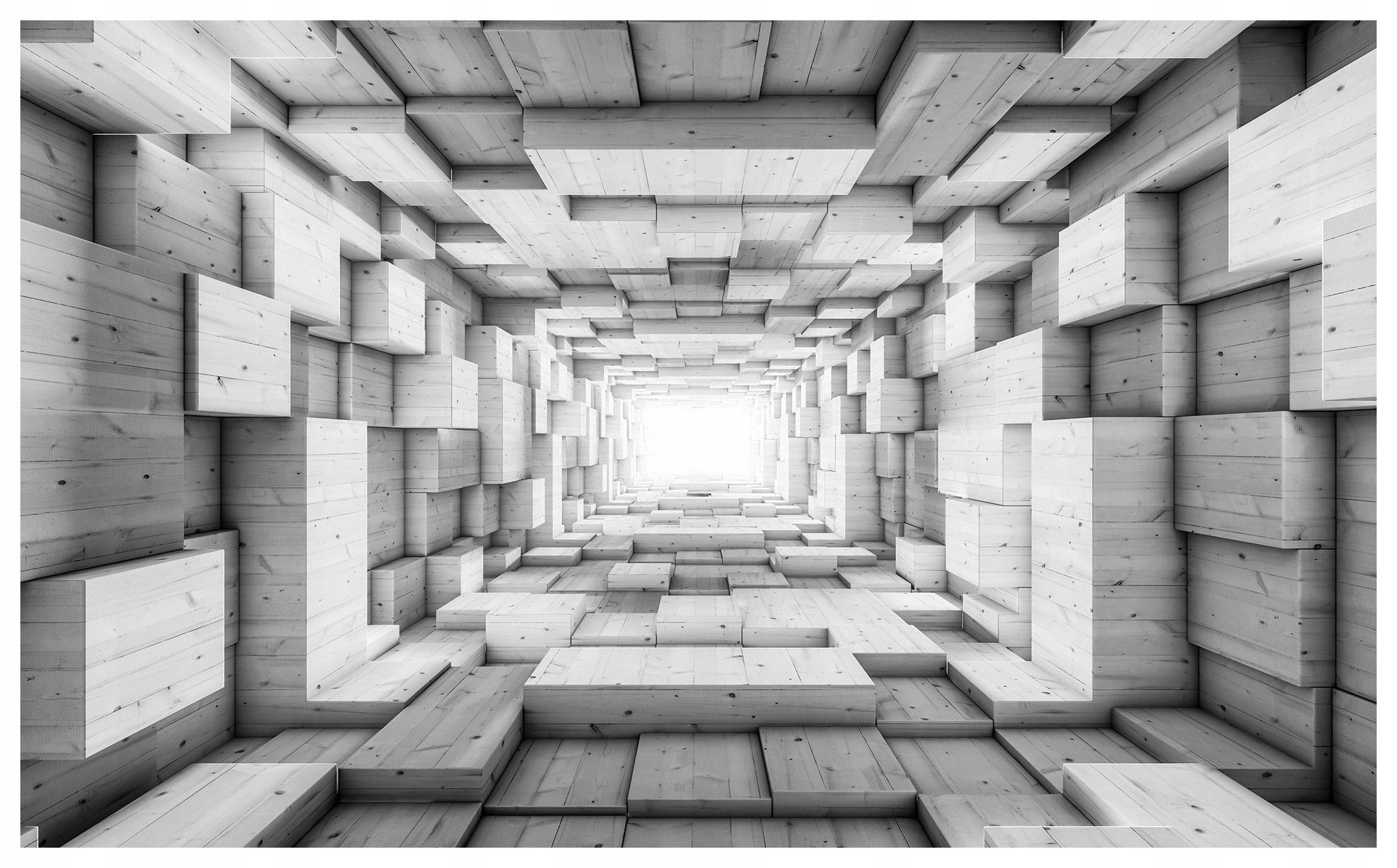 Vliesová fototapeta Dřevěné bloky světla chodba 254x184 lepidlo