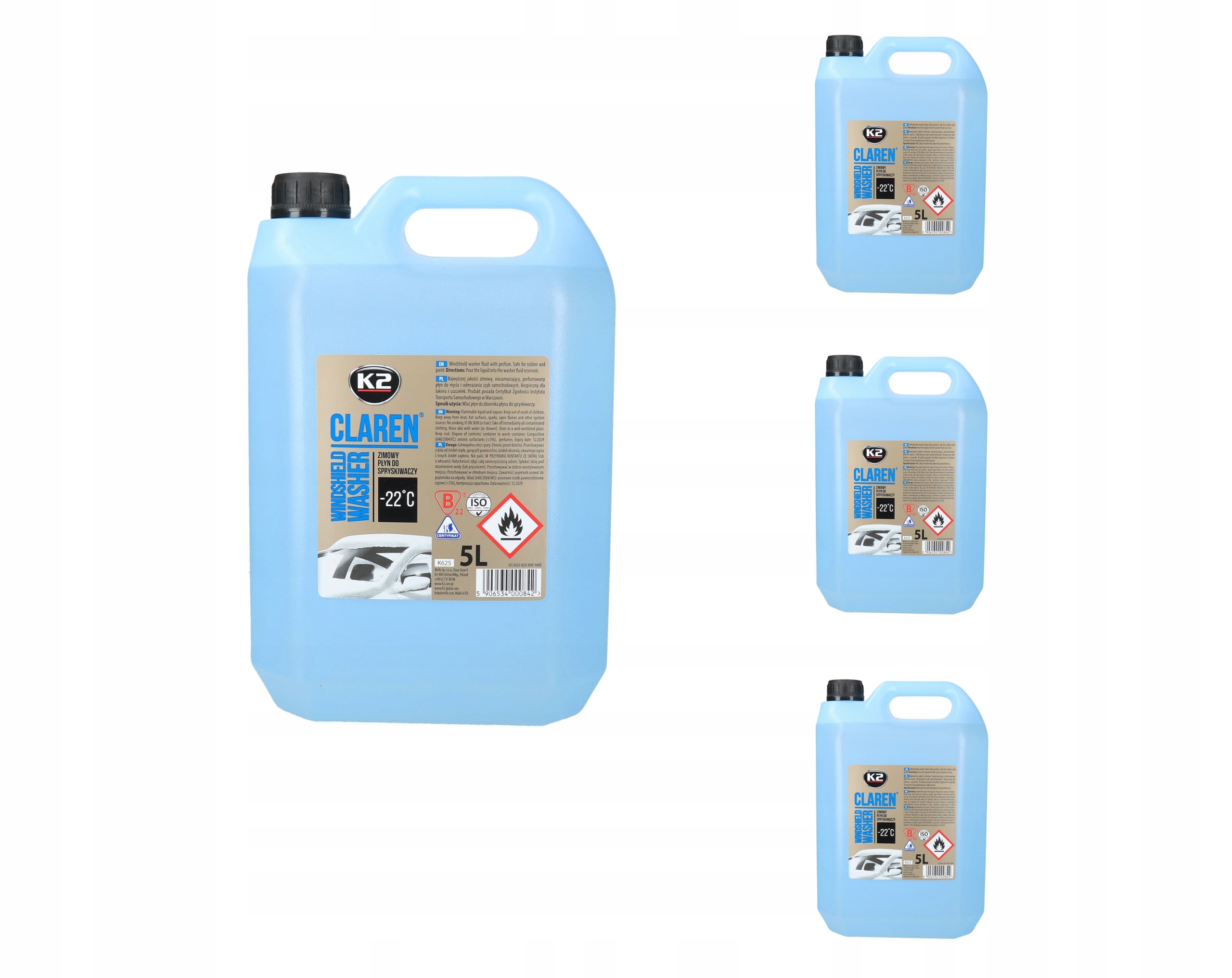 Zimowy płyn do spryskiwaczy K2 -22°C 4x5L