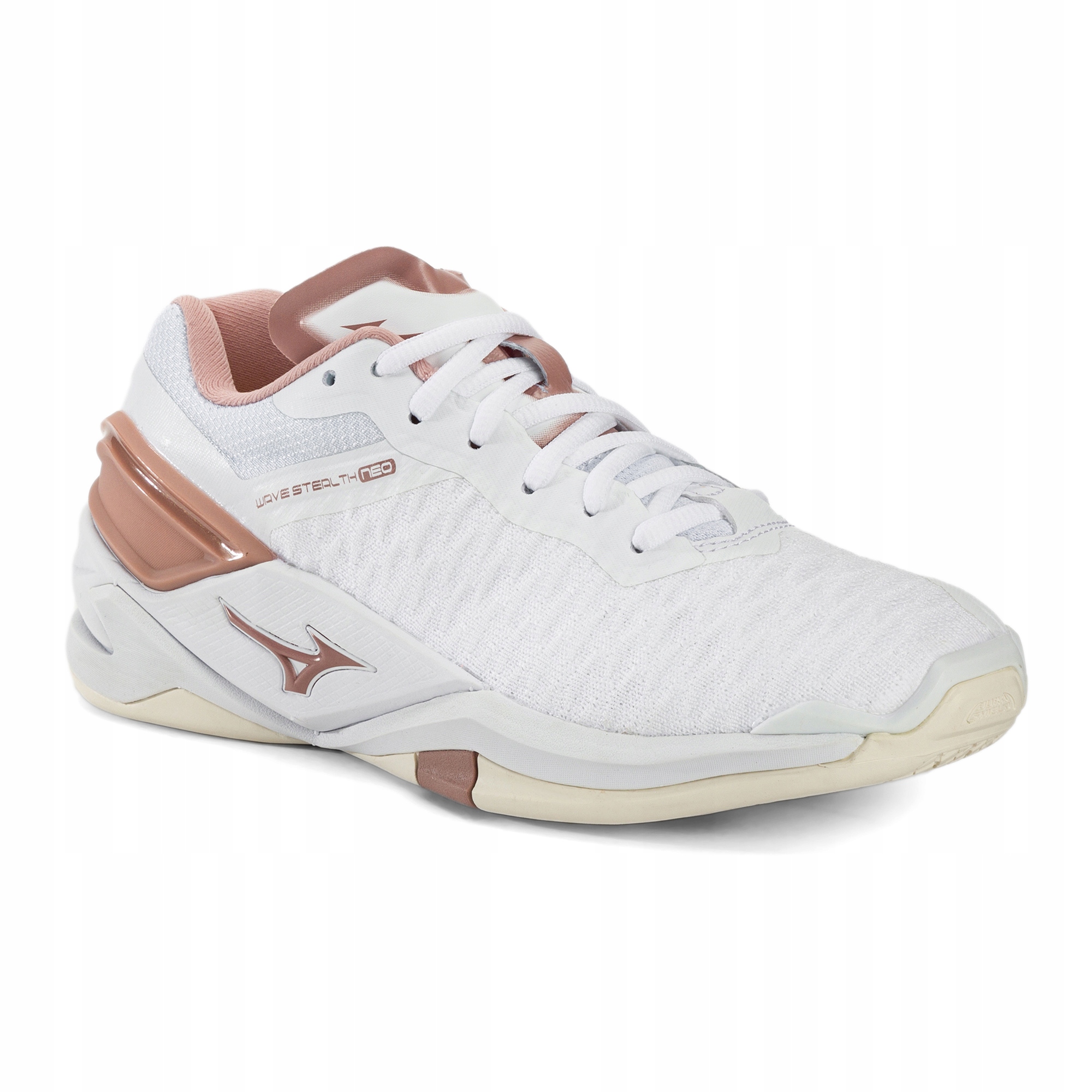 Buty do piłki ręcznej damskie Mizuno Wave Stealth Neo white/rose/snow white
