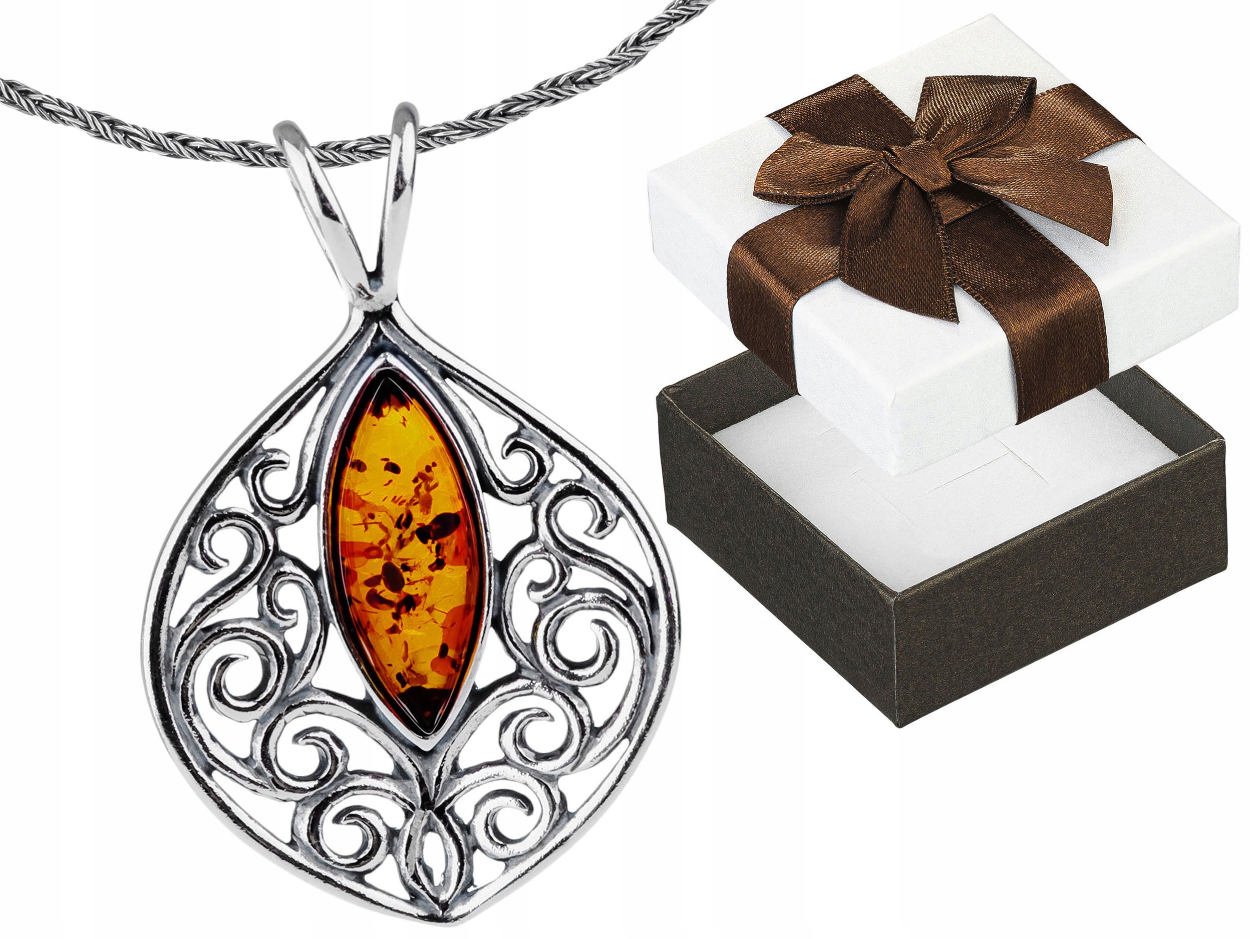 Krátký stříbrný oxidovaný vintage náhrdelník s jantarem Choker 38