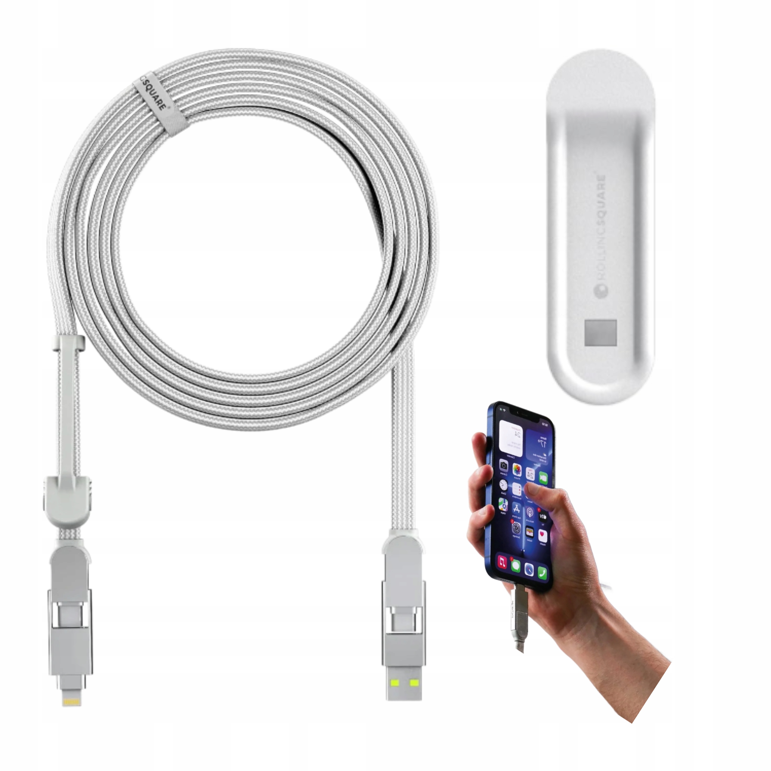 Nabíjecí kabel Usb-c Rychlé nabíjení Lightning Micro Usb 3M 100W Bílý