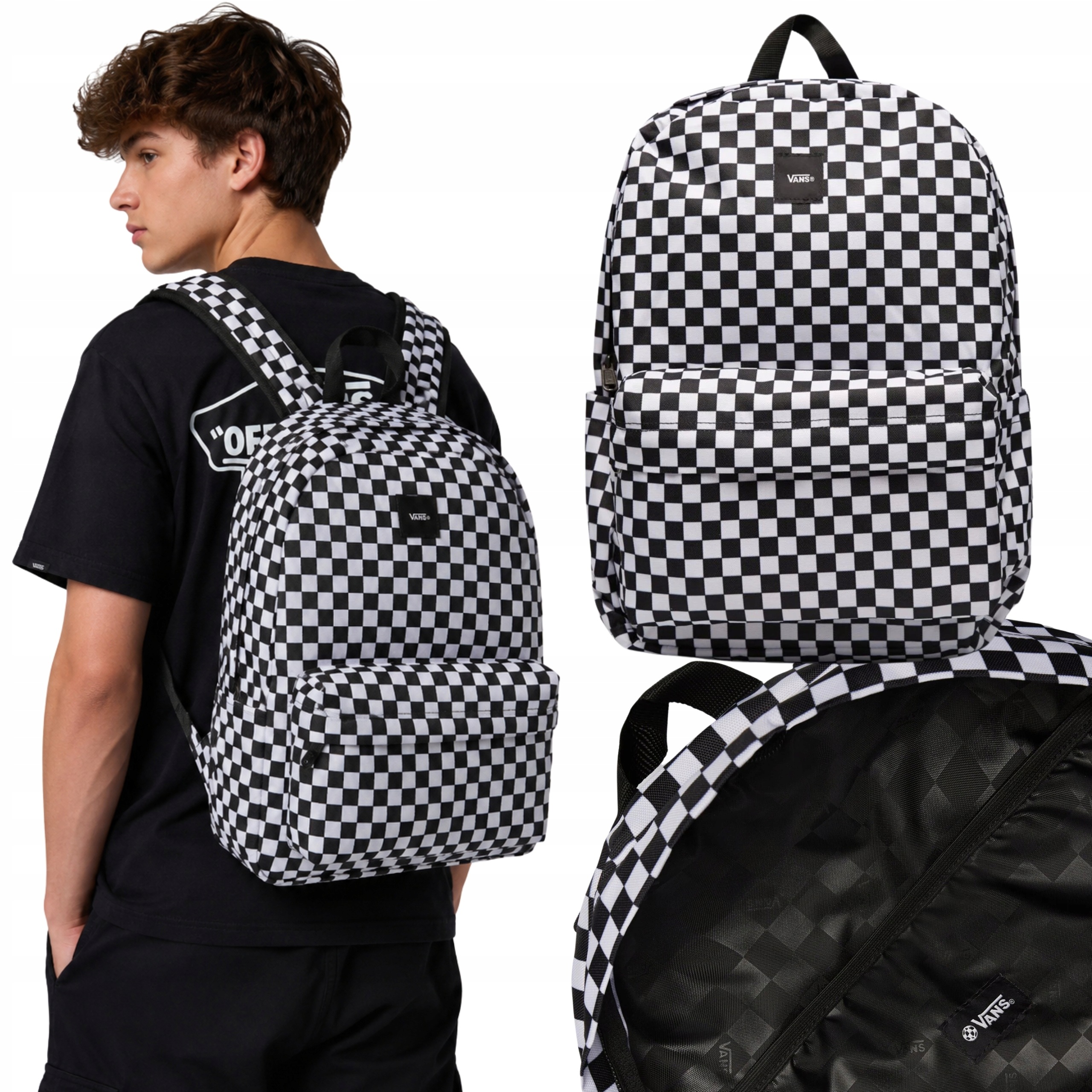 Batoh Vans Old Skool Školní Sportovní Velký Mládežnický Prostorný Šachovnicový