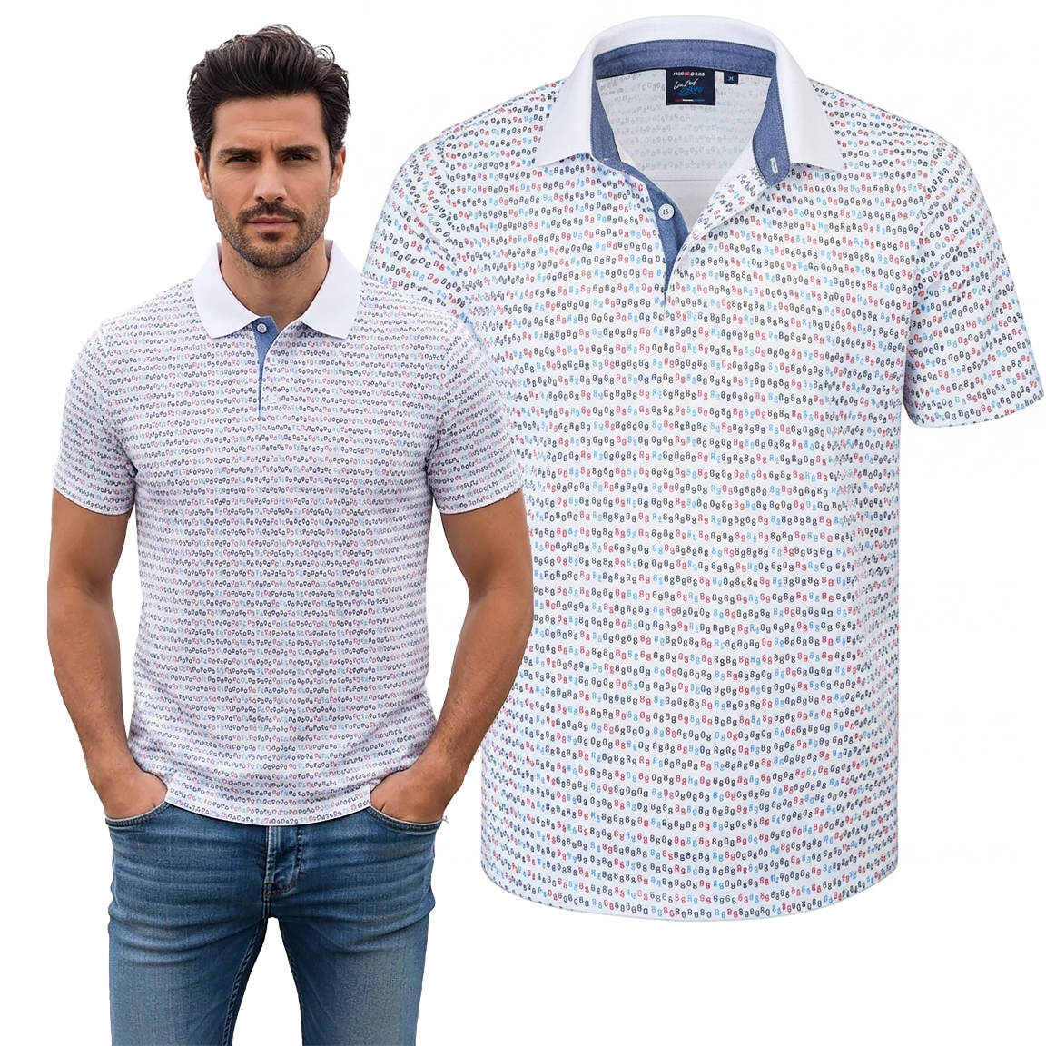 polokošile Pánské Bílé Bavlněné Americum Elegantní M Pako Jeans