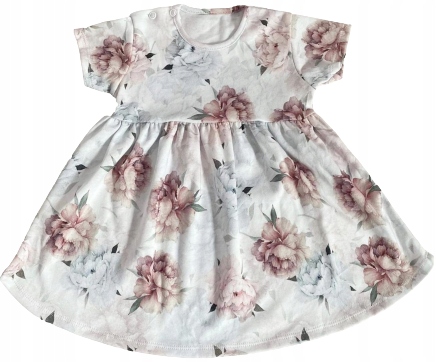 

Mrofi Biała W Peonie Sukienka Bawełniana r 80