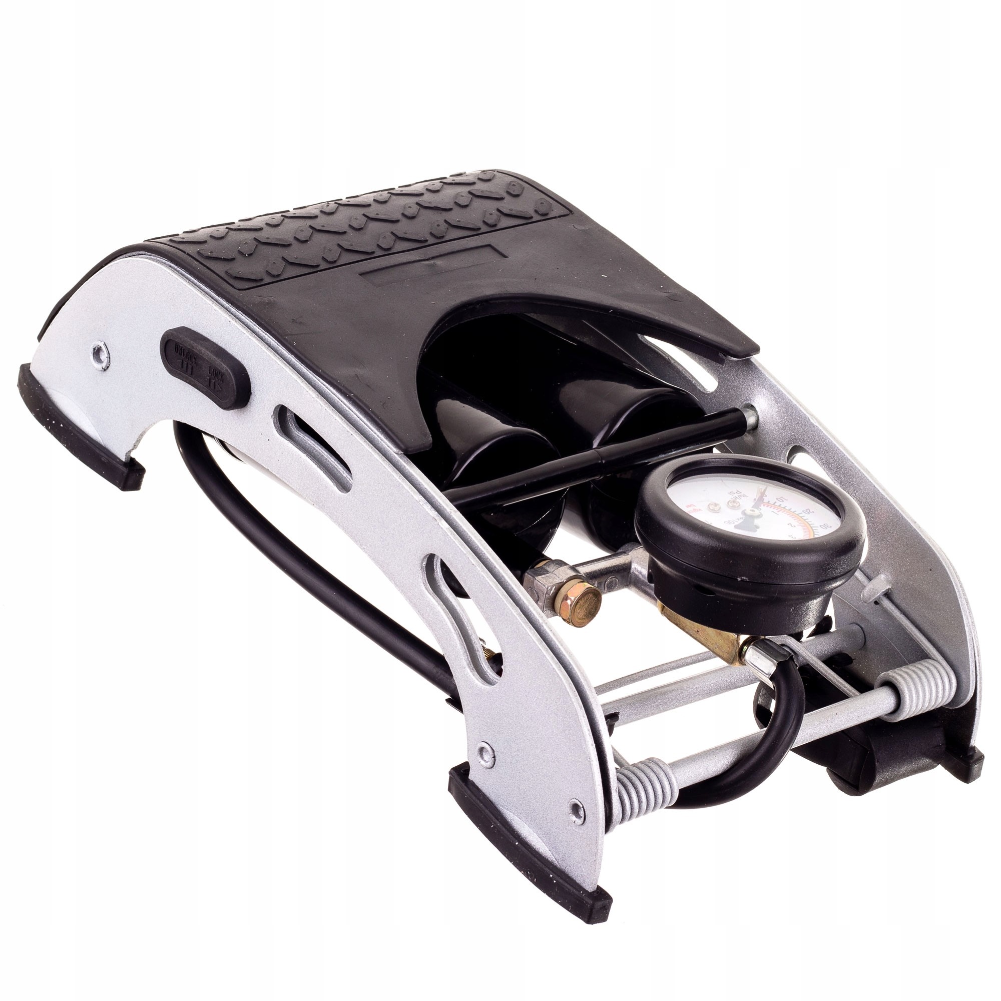 POMPKA SAMOCHODOWA NOŻNA DWUTŁOKOWA DO KÓŁ OPON Marka TC Technic