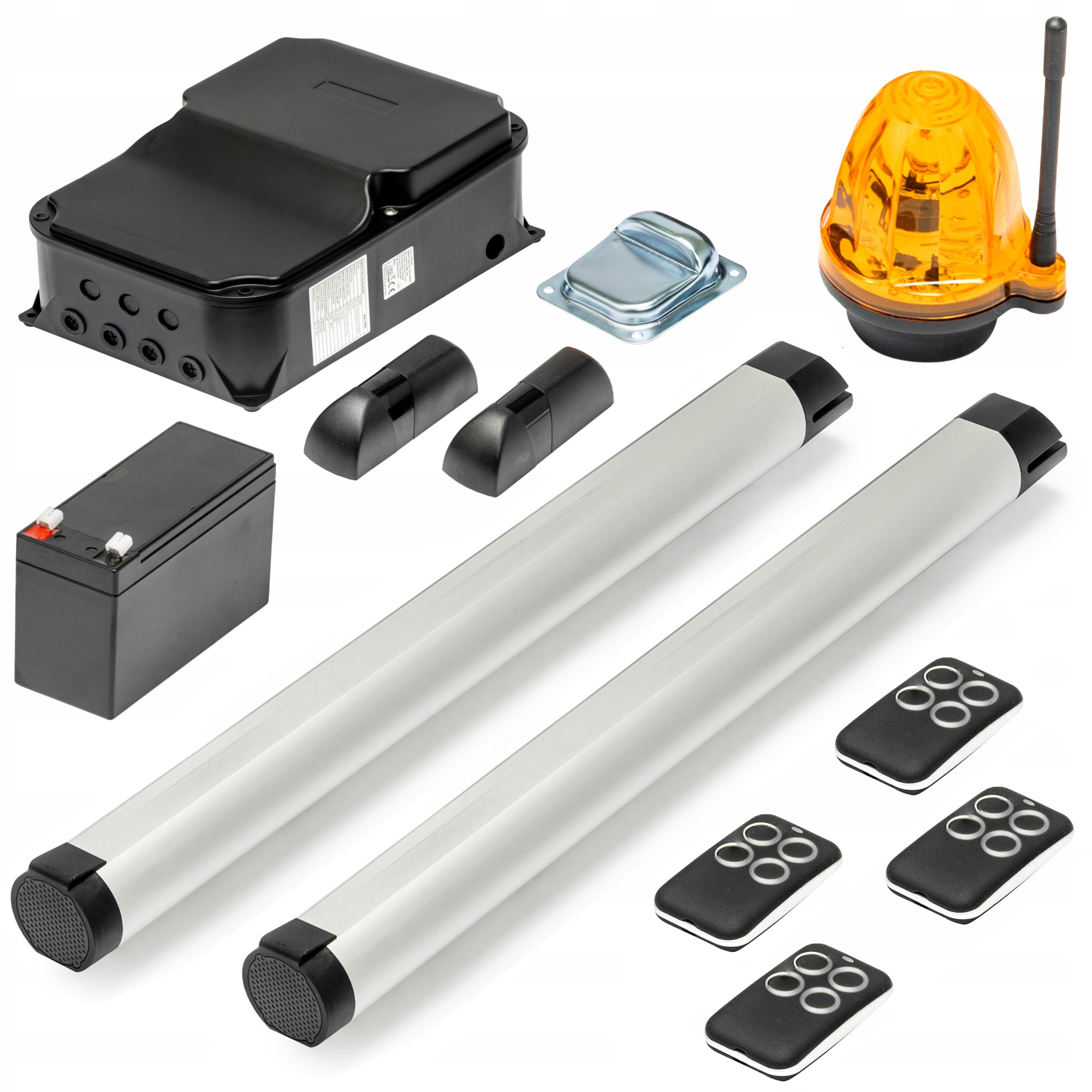 Napęd Bramy Dwuskrzydłowej Wąskie Słupki MIK400 4 Piloty Akumulator