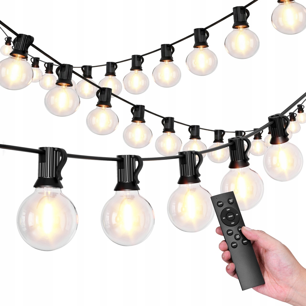 Zahradní světelná girlanda řetěz 30 x Led 20 m 9 režimů zahradní lampy 9 W