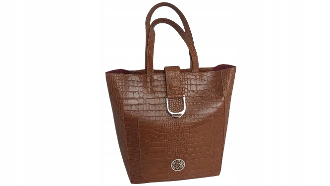 Laura Biaggi Taška Eco Kůže Velur Hnědá Novinka