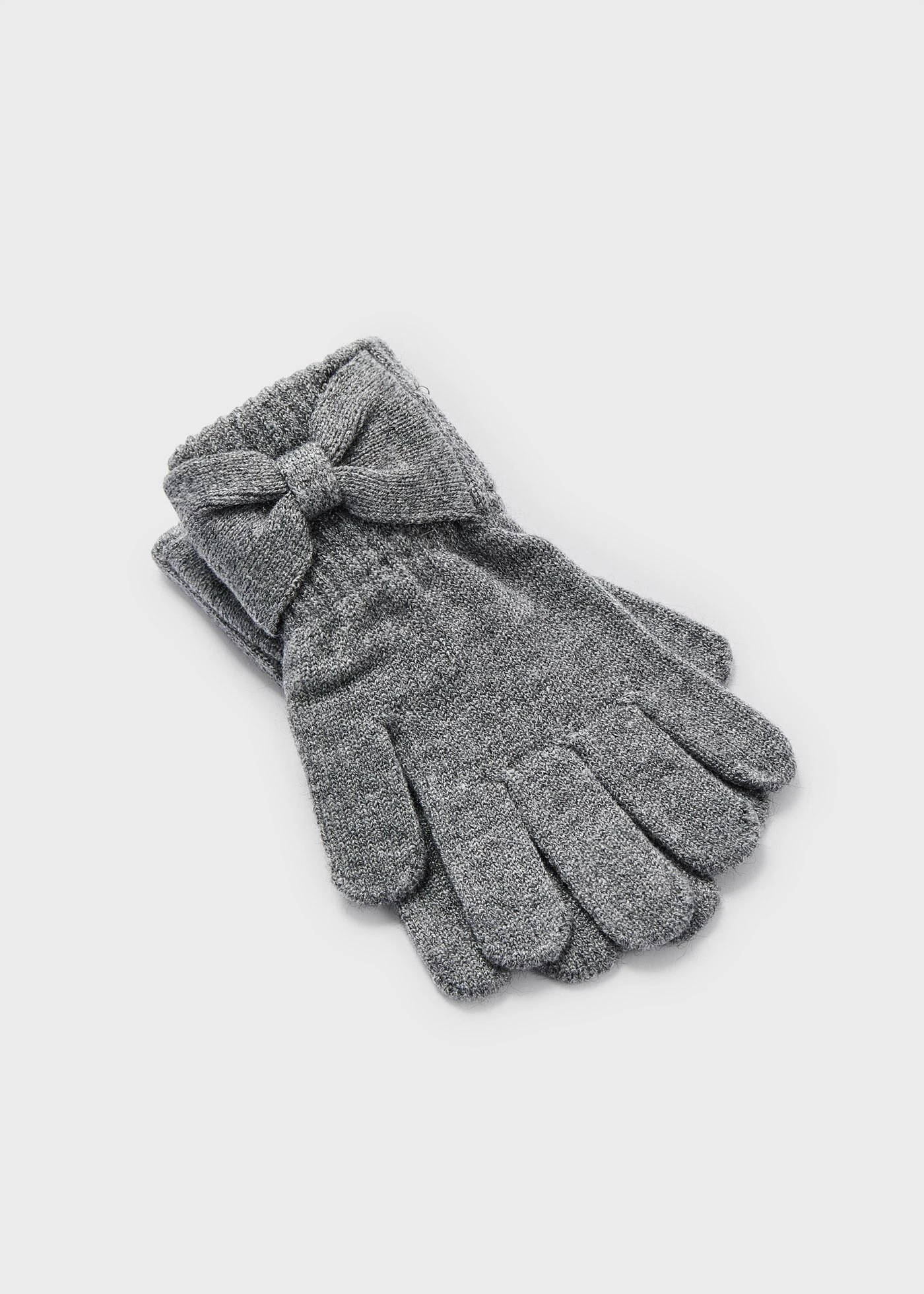 Rękawiczki Mayoral 10586 szare kokarda 10+ Rodzaj pięciopalczaste