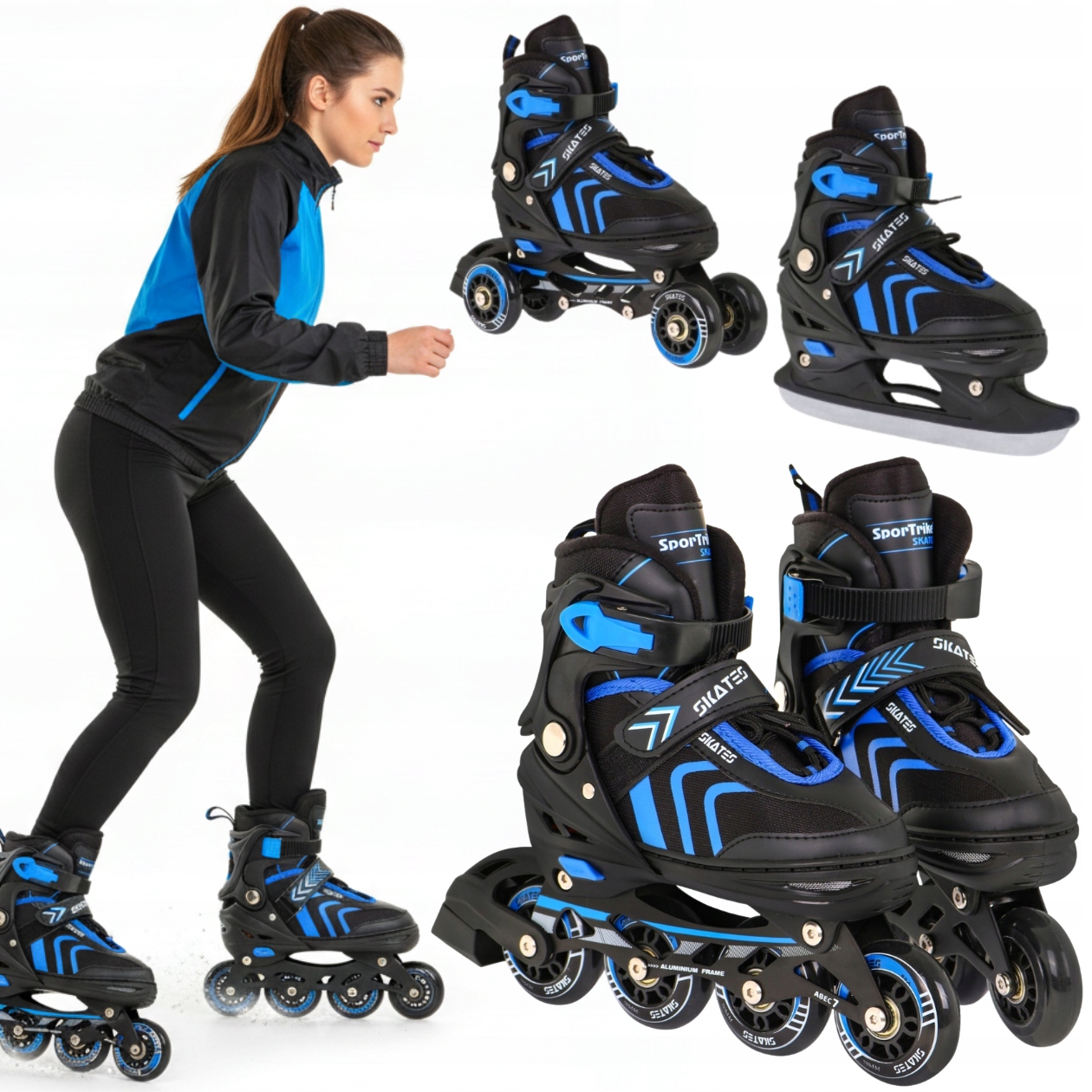 Rolki Regulowane Wrotki Łyżwy Dla Dzieci Młodzieży Dorosłych Rozmiar 39-43