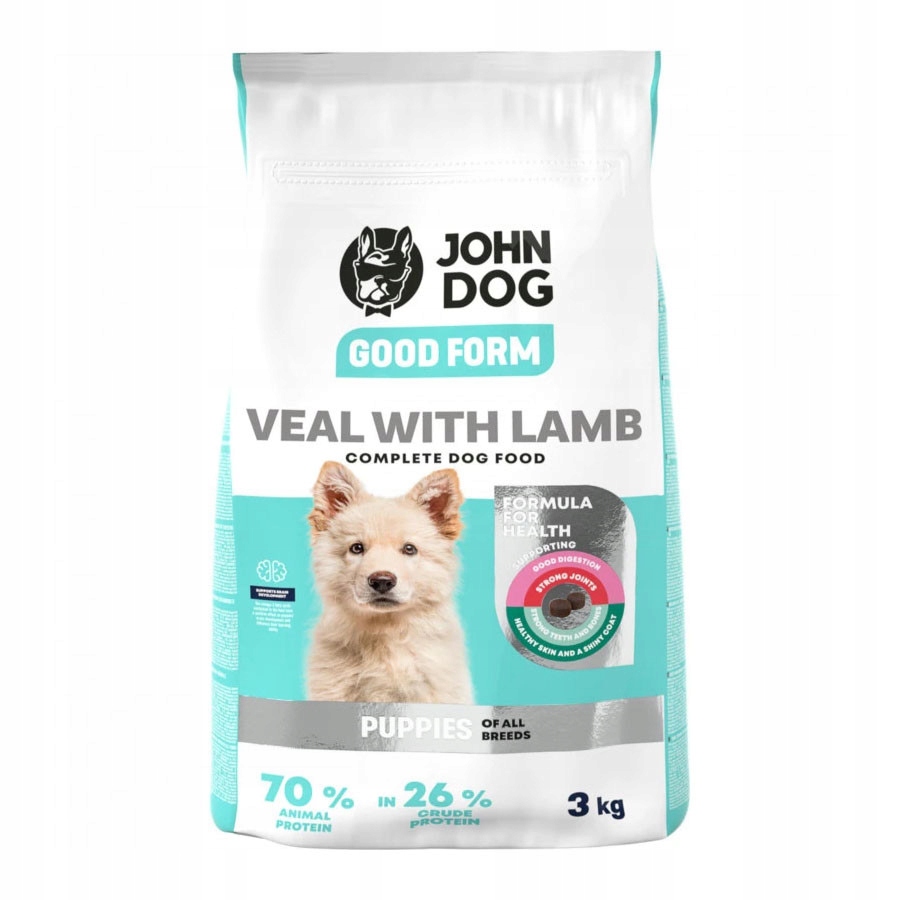 Levně John Dog Telecí Štěně S Jehněčím Masem 3 kg Všechny Plemena Puppy