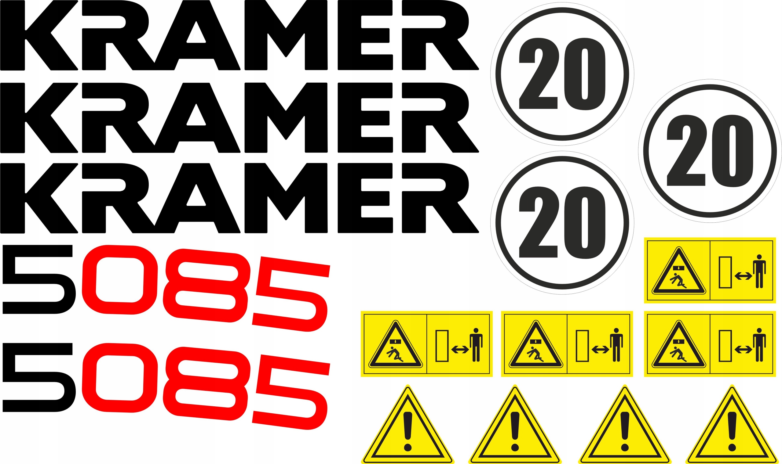 Samolepky Na Stroj Kramer 5085 Opravná Sada Kolový Nakladač