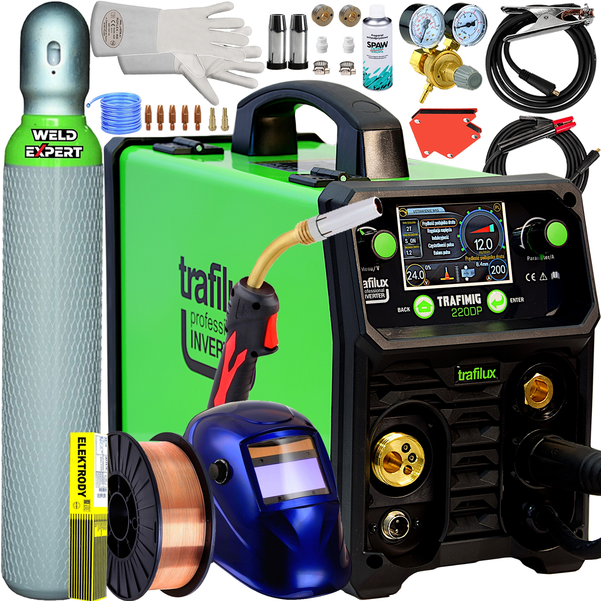 Półautomat Spawalniczy Trafilux 220 Dual Puls Mig Mag Mma Tig 200A 230V