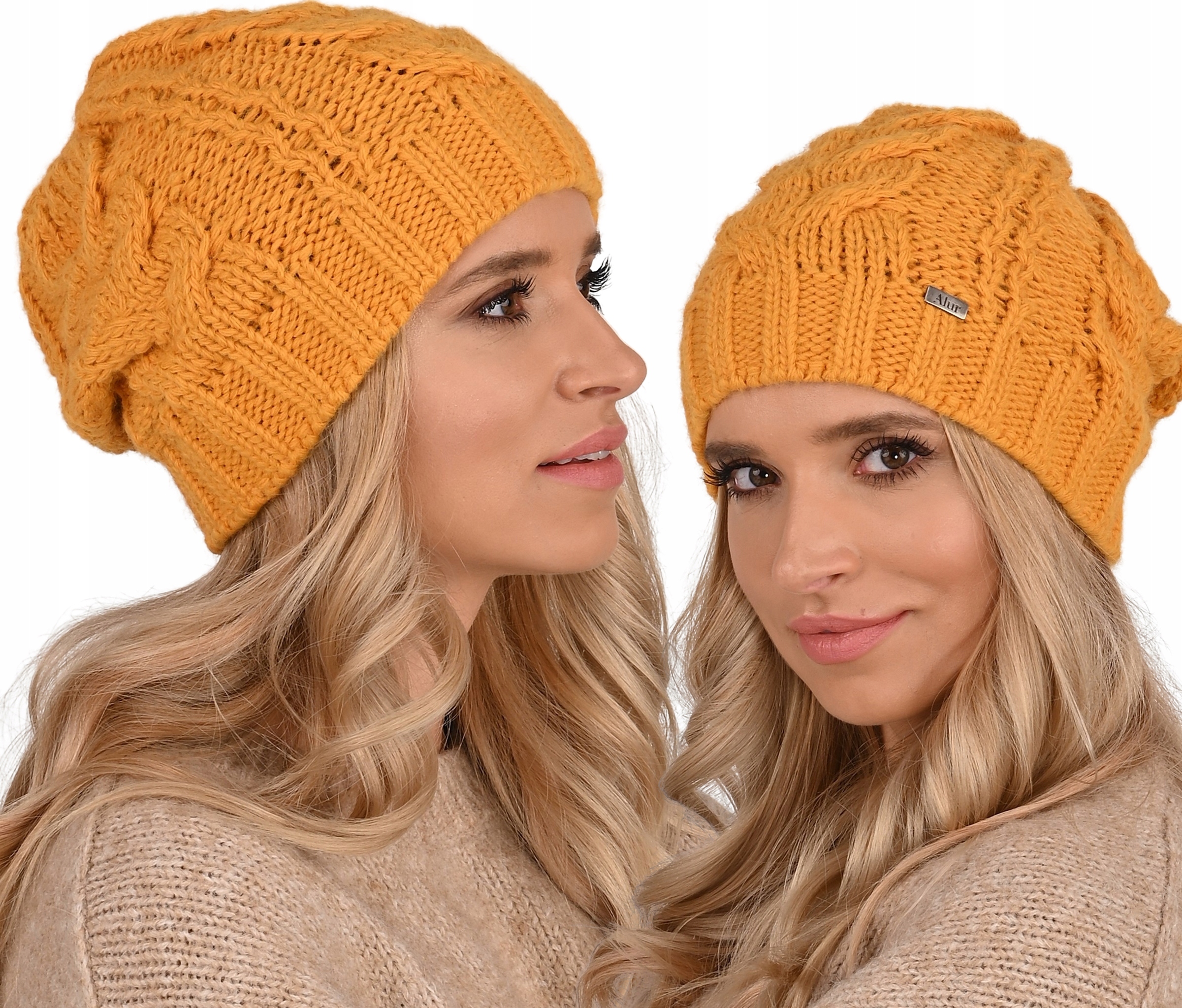 

Miodowa Polska Czapka damska dziana smerfetka A4