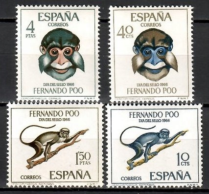 Fernando Poo (Bioko) 1966 Mi 247-250 Czyste **