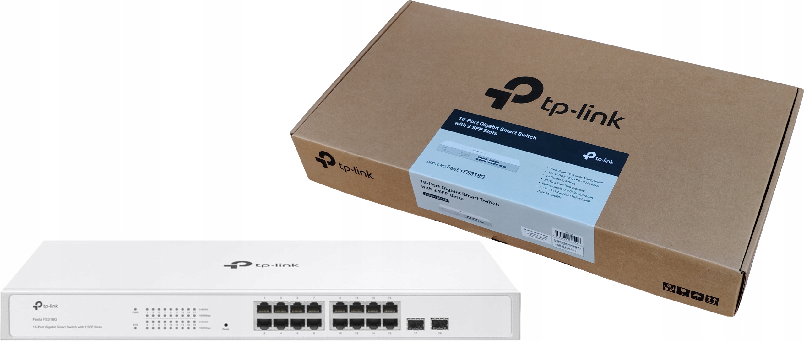 Przełącznik Sieciowy Tp-link Festa FS318G 18-PORTOWY Smart Switch Biały