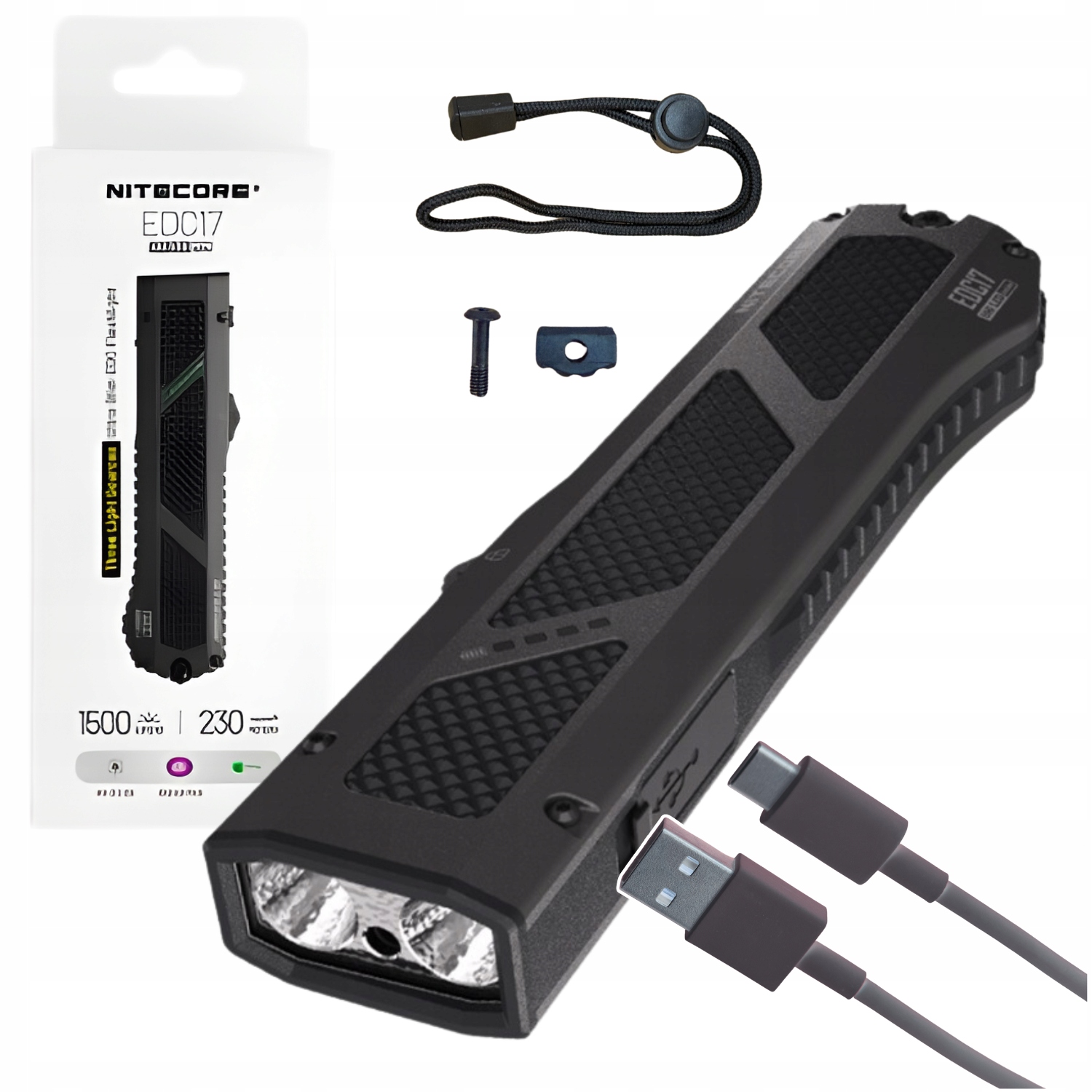 Latarka ręczna Nitecore EDC17 mocna Led Uv laser Usb C 2800lm wytrzymała