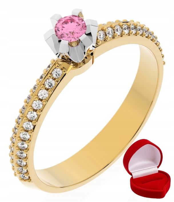 Zlatý Prstýnek 585 14k Safír 0,09 ct Krabička R13