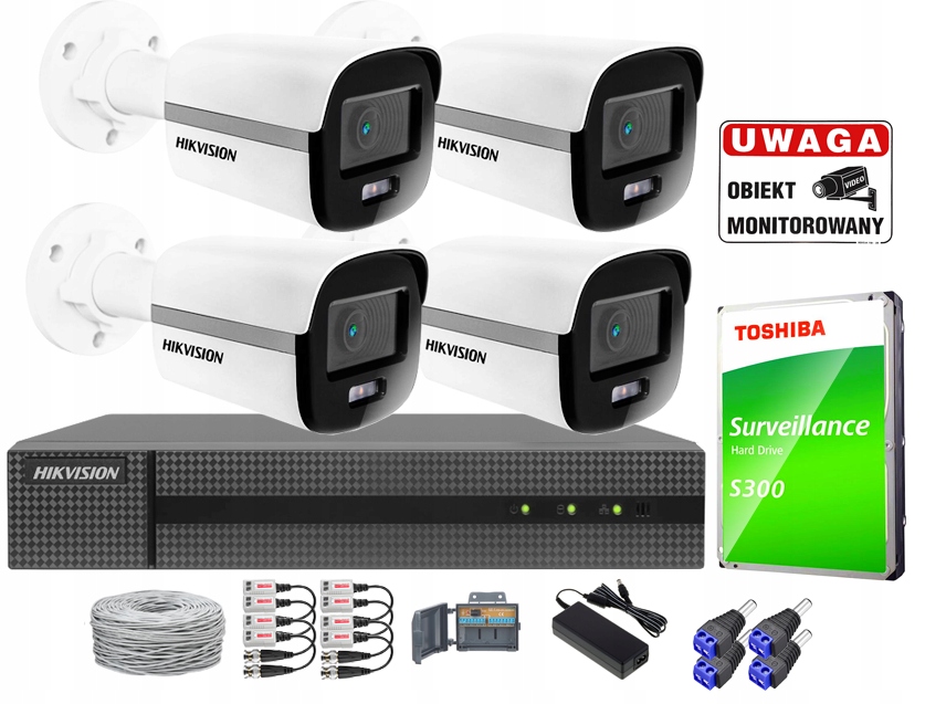 

Zestaw Monitoringu Hikvision 4 Kamery Zewnętrzne