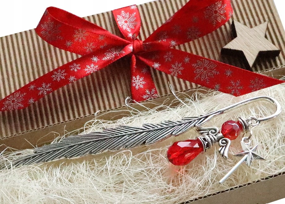 ZAKŁADKA ŚWIĄTECZNY ANIOŁ Z MAGICZNĄ RÓŻDŻKĄ