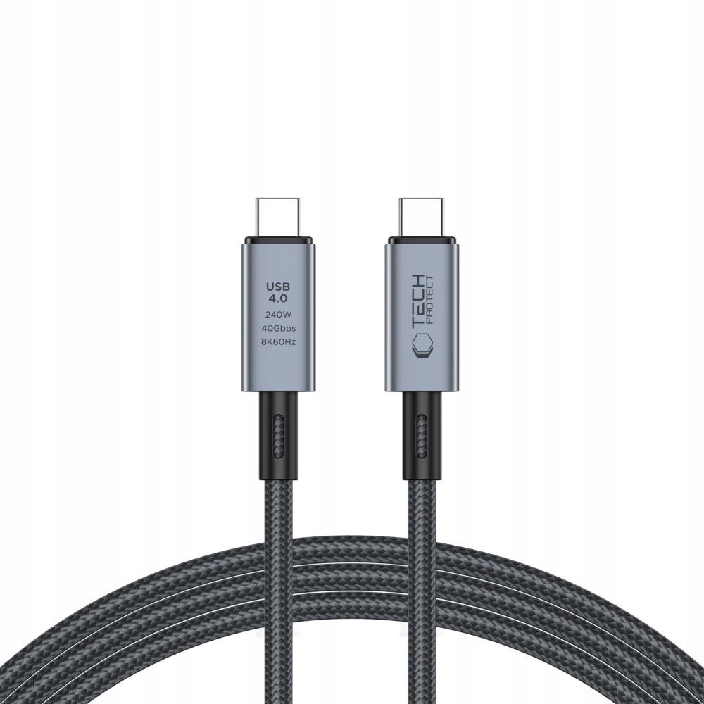 Kabel przewód Usb-c Pd 240W 8K 40Gbps 2m szary Tech-Protect