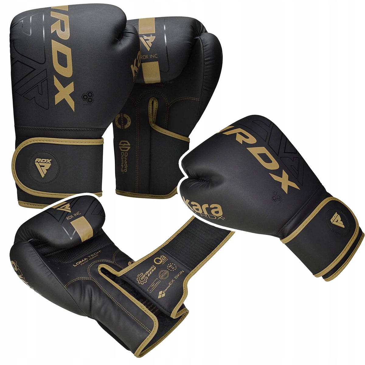 Rękawice bokserskie treningowe Rdx F6 Kara Złote r. 10oz