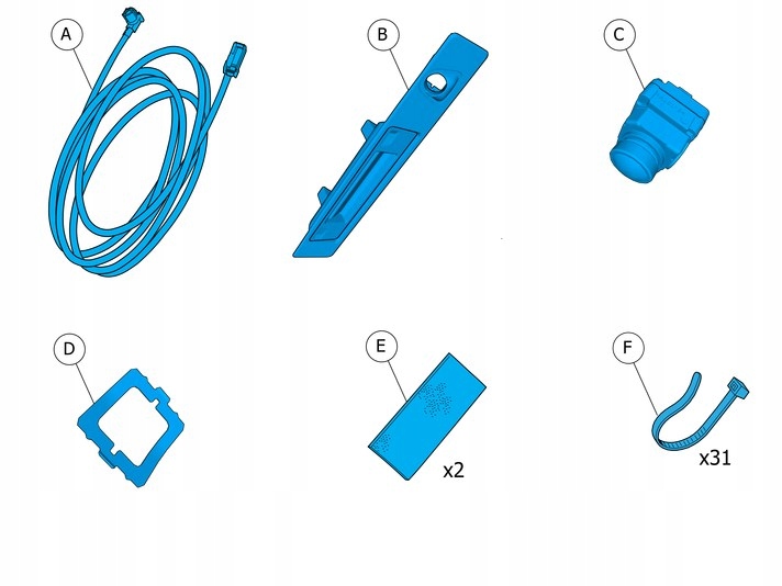 Volvo V90 II couvací kamera pro parkování sada kit Oe 32333579