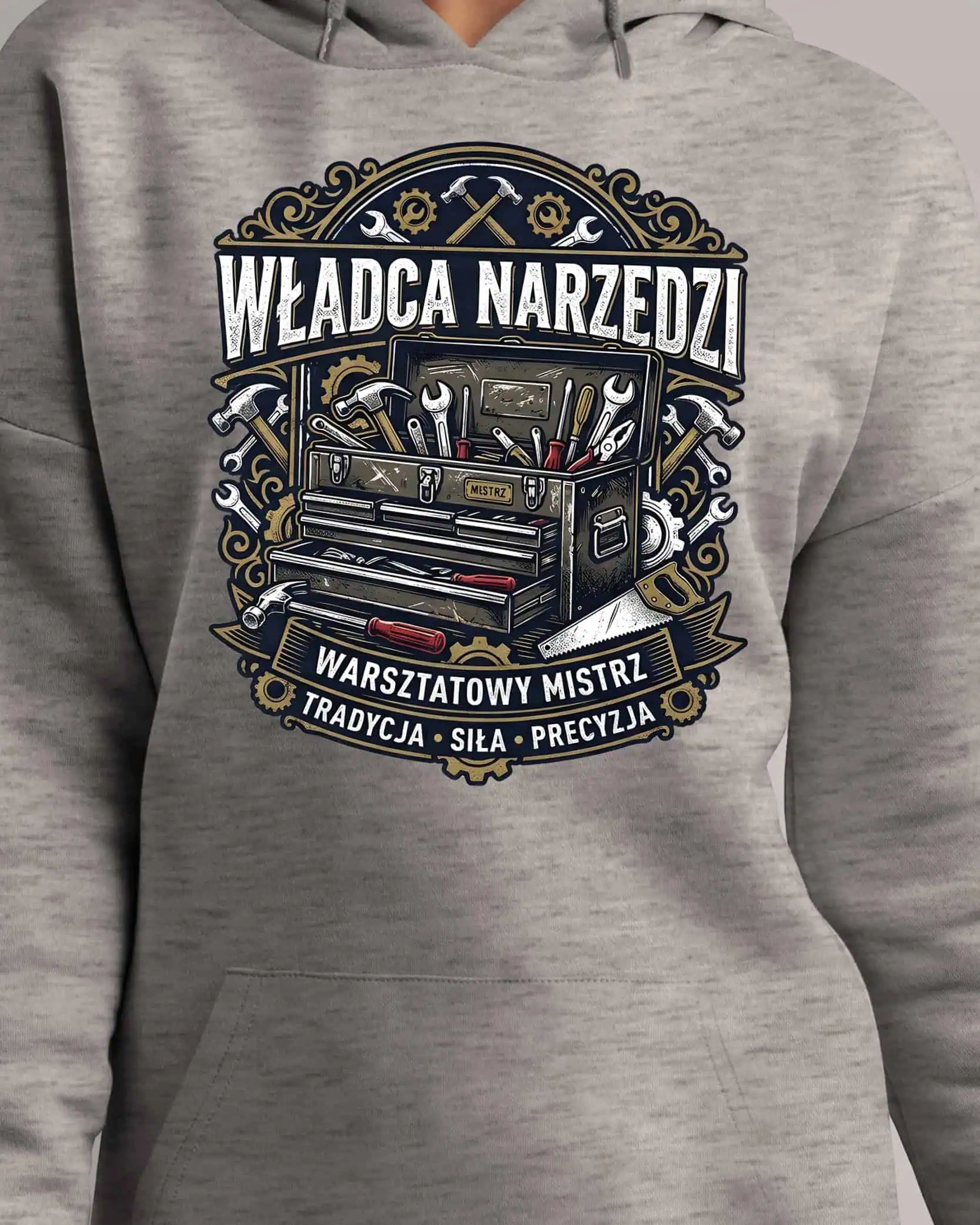 Mikina s kapucí pro mechanika Pán nástrojů Dárek Šedá M