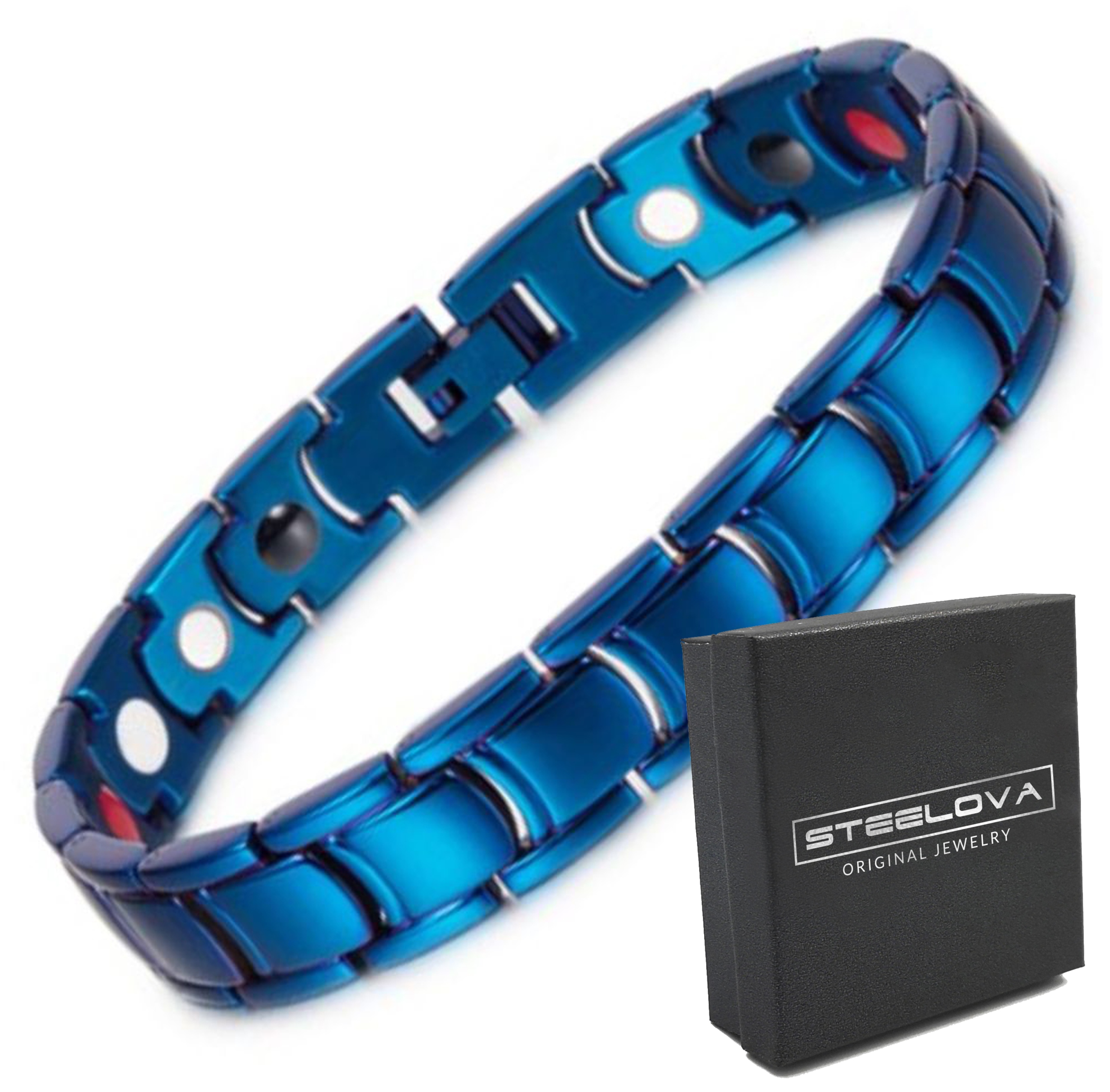 Zdravotní Náramek Metalický Modrý Lesk