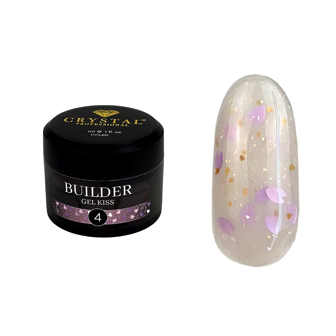 Builder Gel Kiss #4 Crystal Professional Hema & Tpo Free Żel budujący