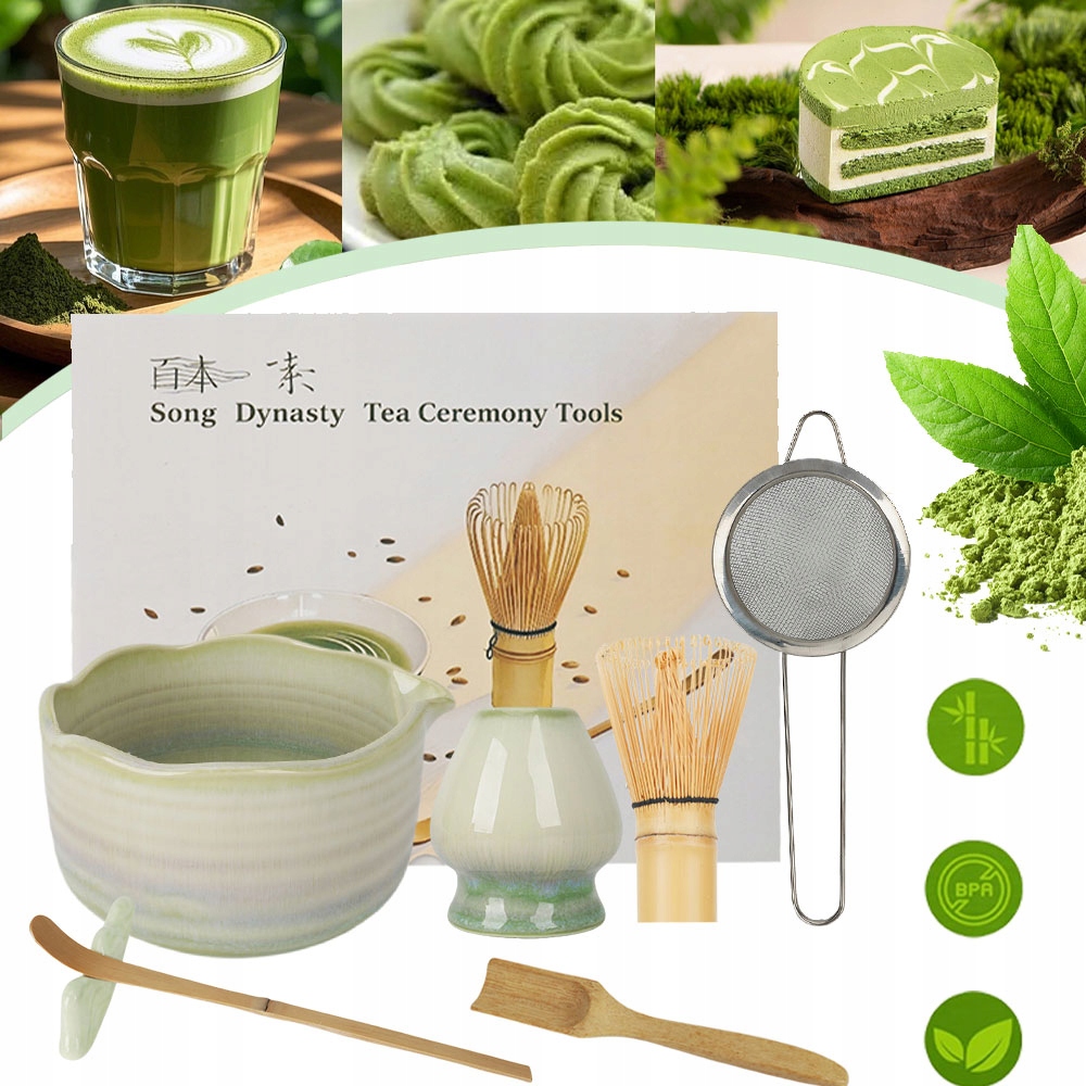 Čajová Sada Matcha, Sada Metliček 7 Ks Se Šlehací Metlou Matcha 7 V 1