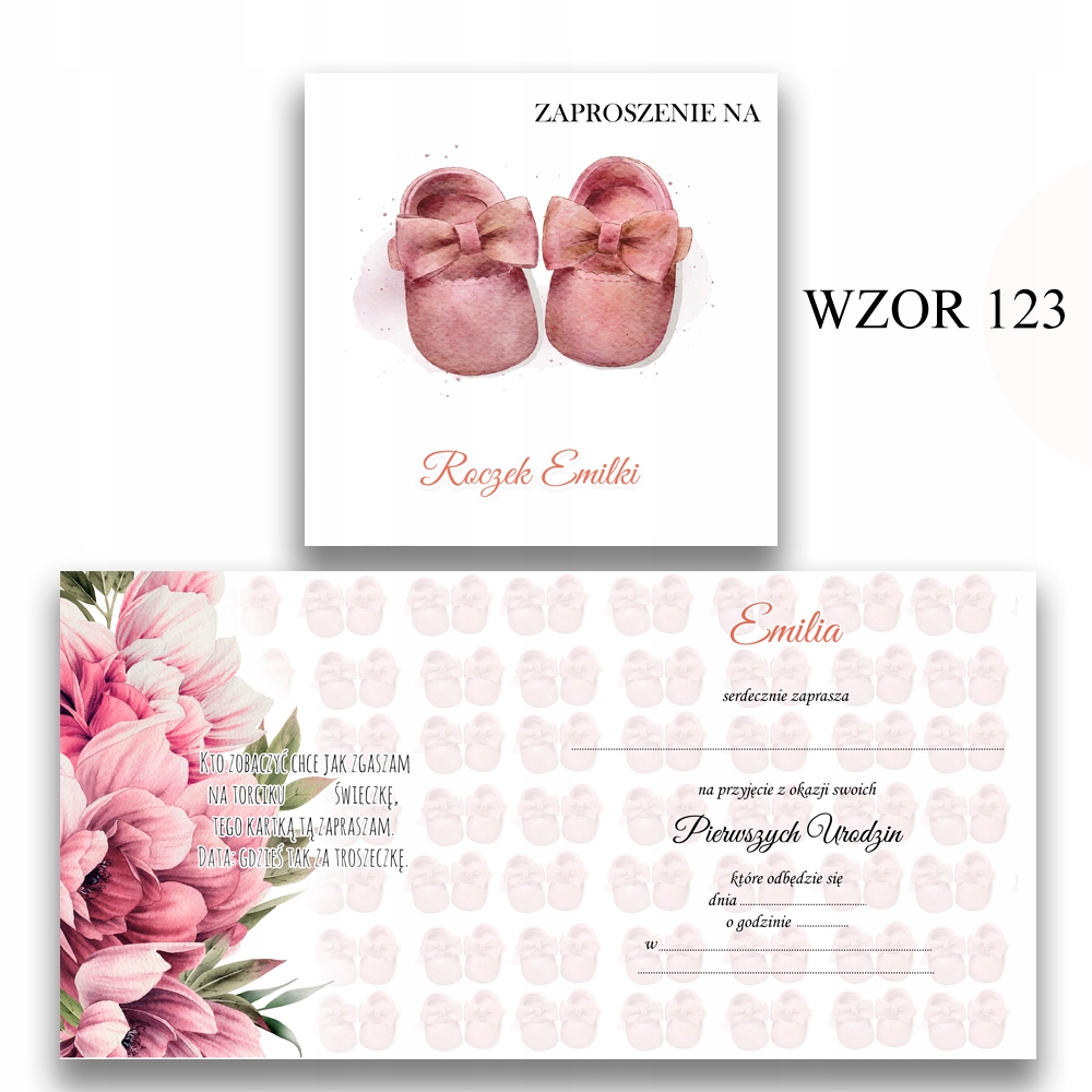 ZAPROSZENIA NA ROCZEK 1szt IMIĘ KOPERTA 123 Marka bez marki