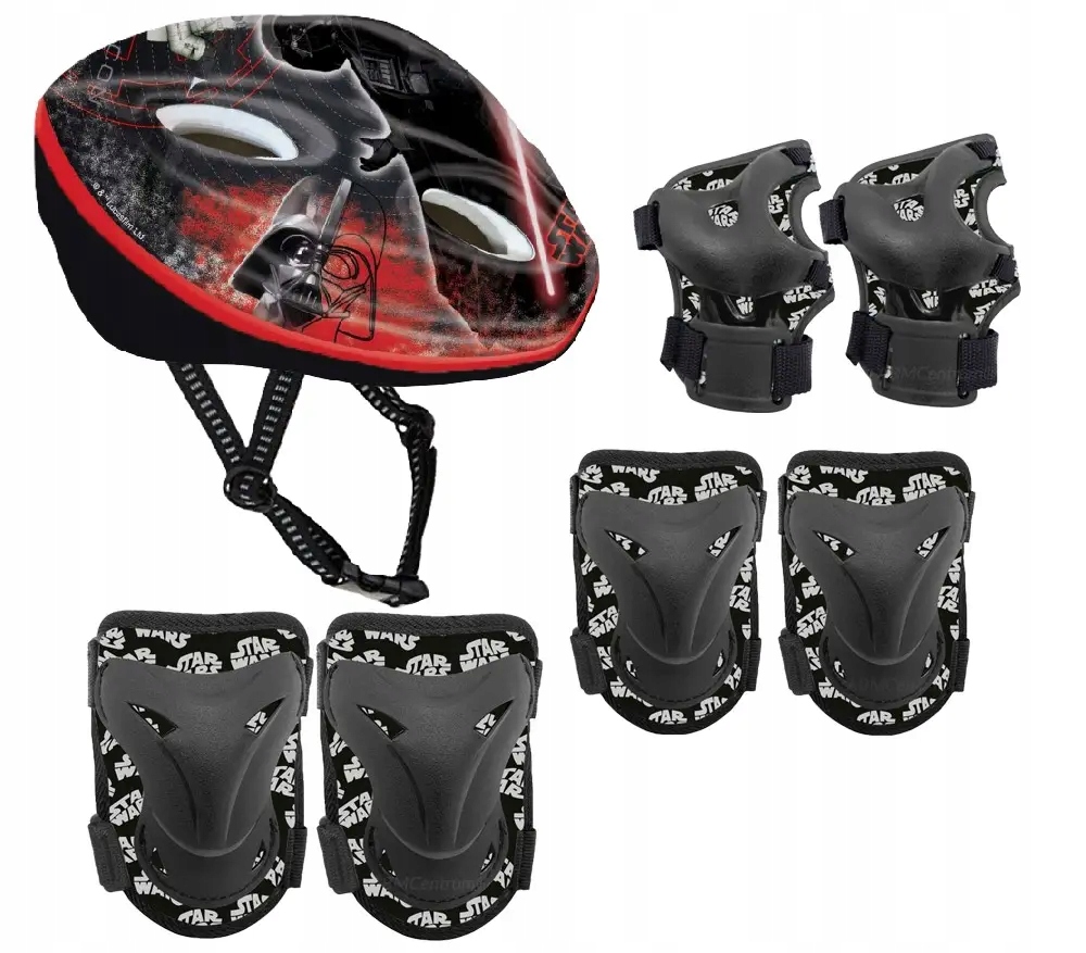 Komplet Ochraniacze na kolana łokcie kask na wrotki deskorolkę Star Wars