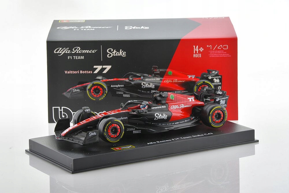 Tváří v tvář týmu Alfa Romeo F1 Podíl C43 #77 Bburago