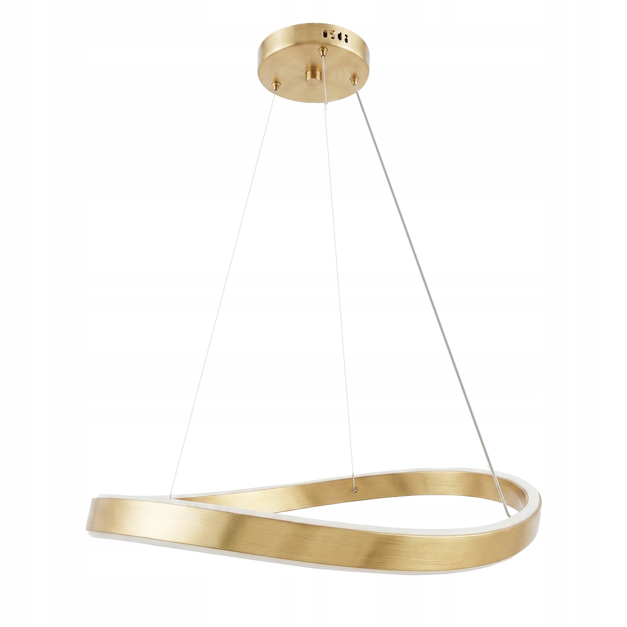 Lampa Sufitowa Wisząca Led Żyrandol Glamour 60 cm Złoty Szczotkowany