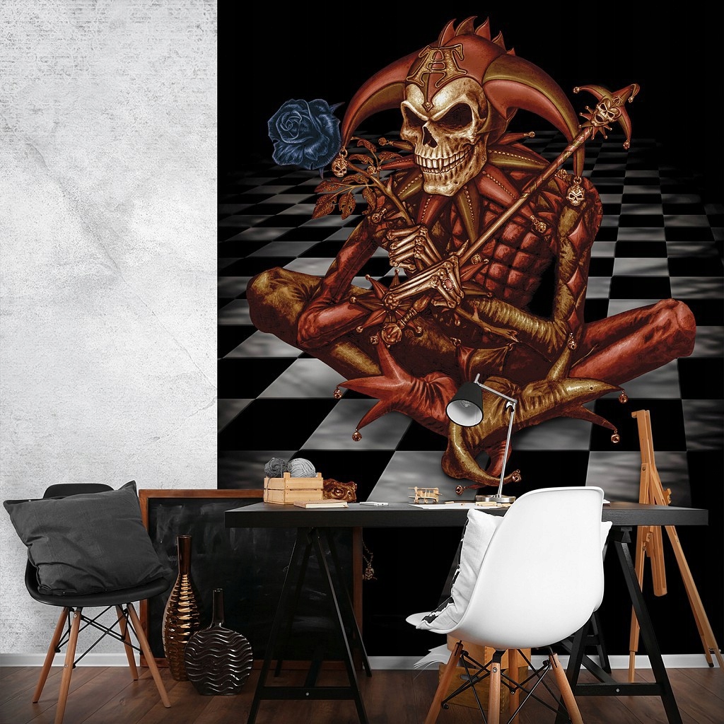 Vinylová Fototapeta 184x254 Gotická kostra šaška +lepidlo