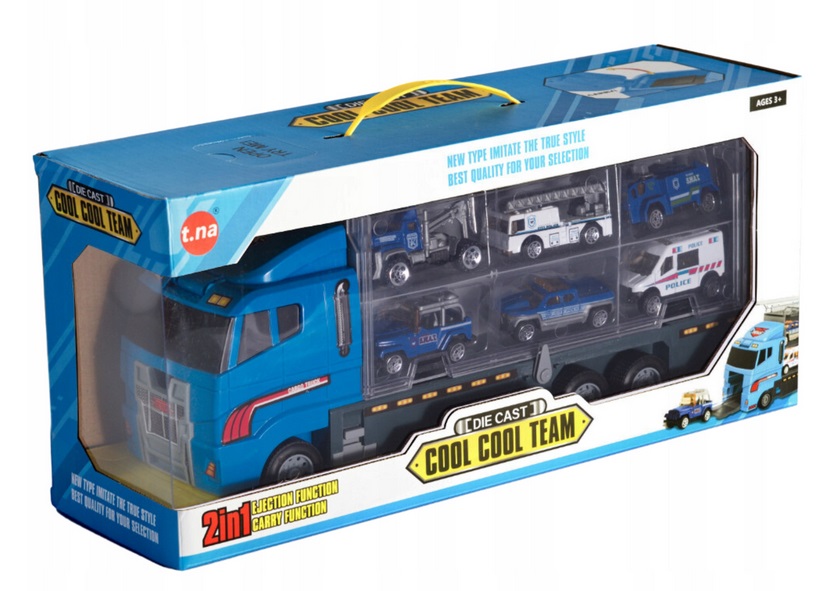 ZABAWKA SAMOCHODY TIR POLICJA DLA 3, 4, 5 LATKA+