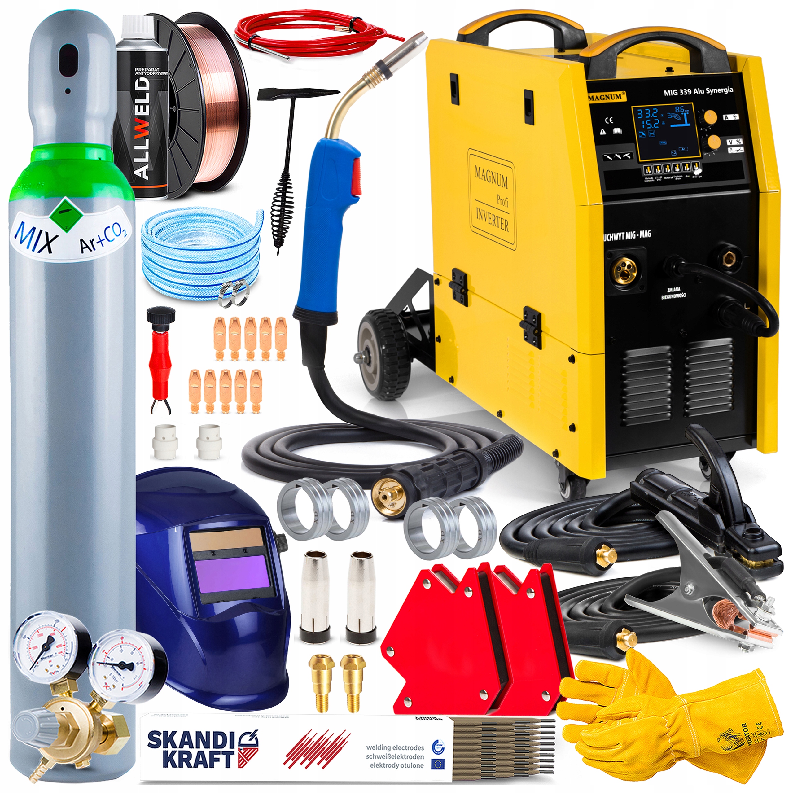 Invertorová Svářečka Magnum Mig 339 Hliník Synergie Mma Tig 4X4 315A 400V